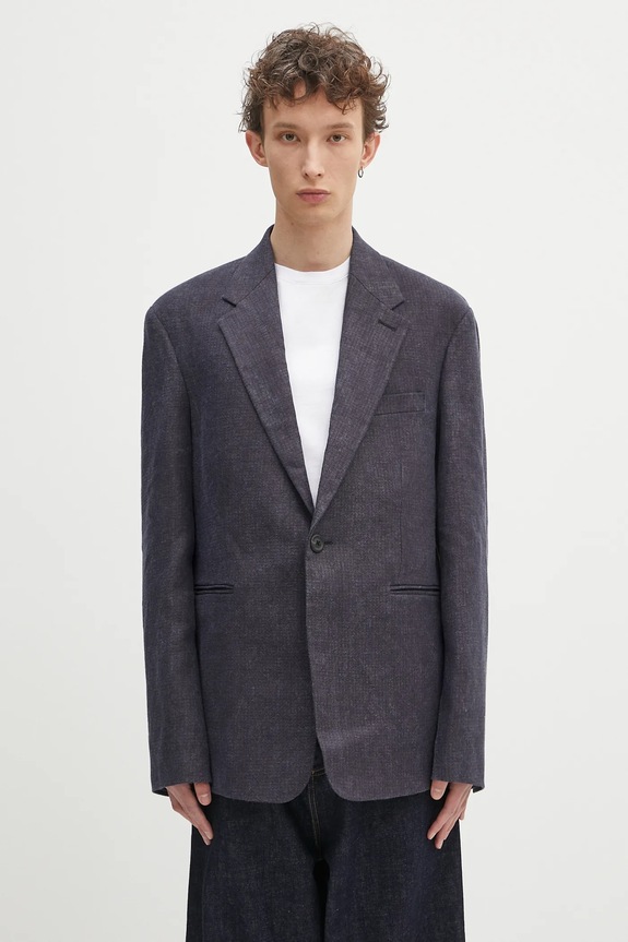 Plátěné sako Our Legacy Unconstructed Shinjuku Blazer regular fialová M2250UD