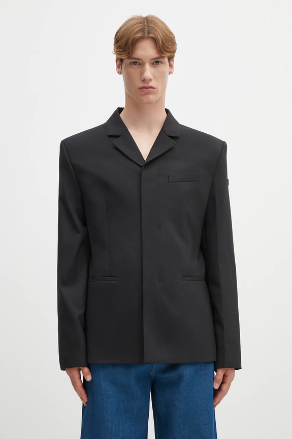 Μπλέιζερ με μίγμα μαλλιού 032C '032C Office Attire' κανονικό μαύρο S25.MRW.2001.000