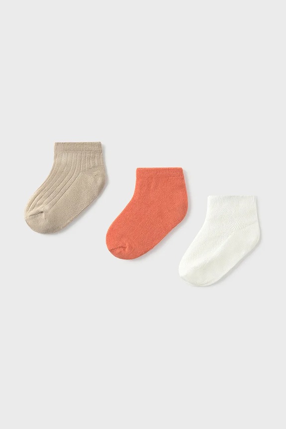 Mayoral skarpetki dziecięce 3-pack skarpetki krótkie pomarańczowy 10869.3A.Baby.PPYA