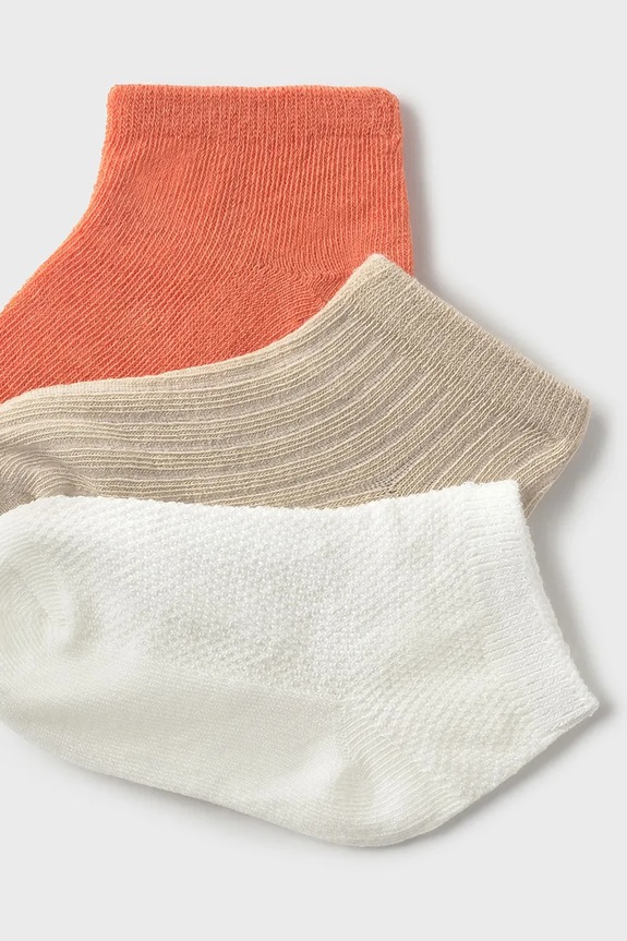 Mayoral skarpetki dziecięce 3-pack 10869.3A.Baby.PPYA pomarańczowy SS25