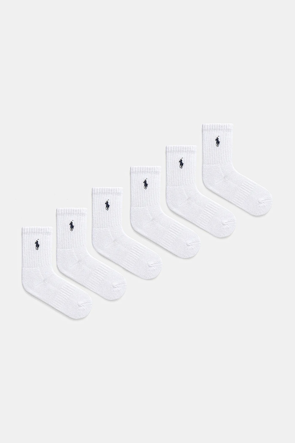 Polo Ralph Lauren sosete copii 6-pack sosete lungi alb 443974056001
