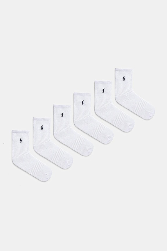 Dječje čarape Polo Ralph Lauren 6-pack bez uzorka bijela 444974056001