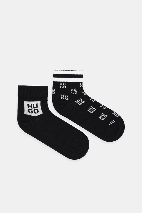 Ponožky HUGO 2-pack krátké ponožky černá 50530501
