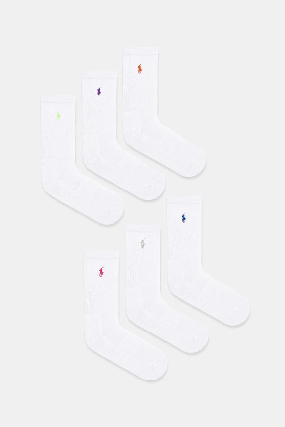 Polo Ralph Lauren calzini pacco da 6 piccola impronta bianco 455972889