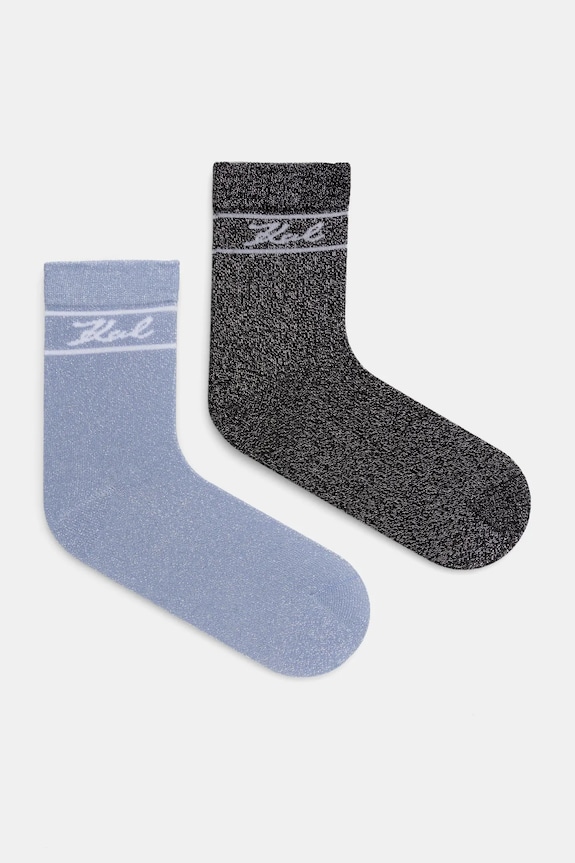 Karl Lagerfeld șosete 2-pack sosete lungi argintiu A1W47079