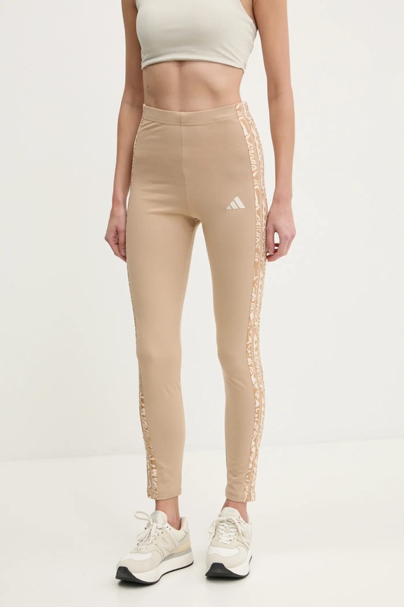 adidas legginsy Essentials Animal aplikacja beżowy JM1661