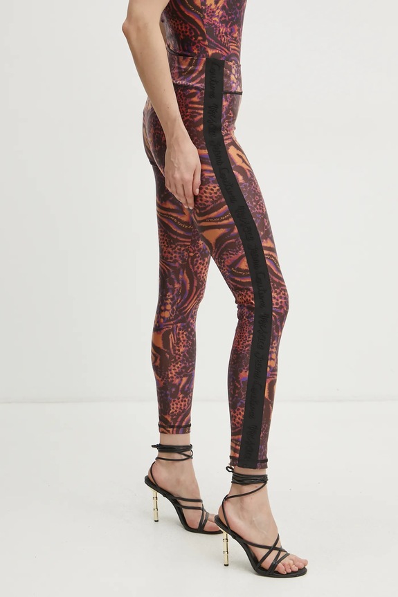 Versace Jeans Couture legginsy wzorzyste pomarańczowy 78HAC114.JS438