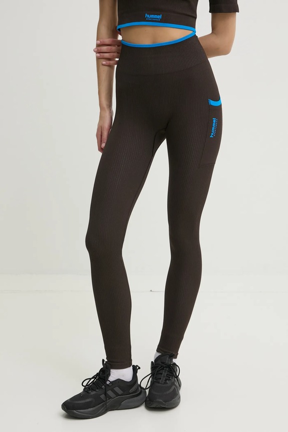 Hummel legginsy treningowe 227629 brązowy SS25