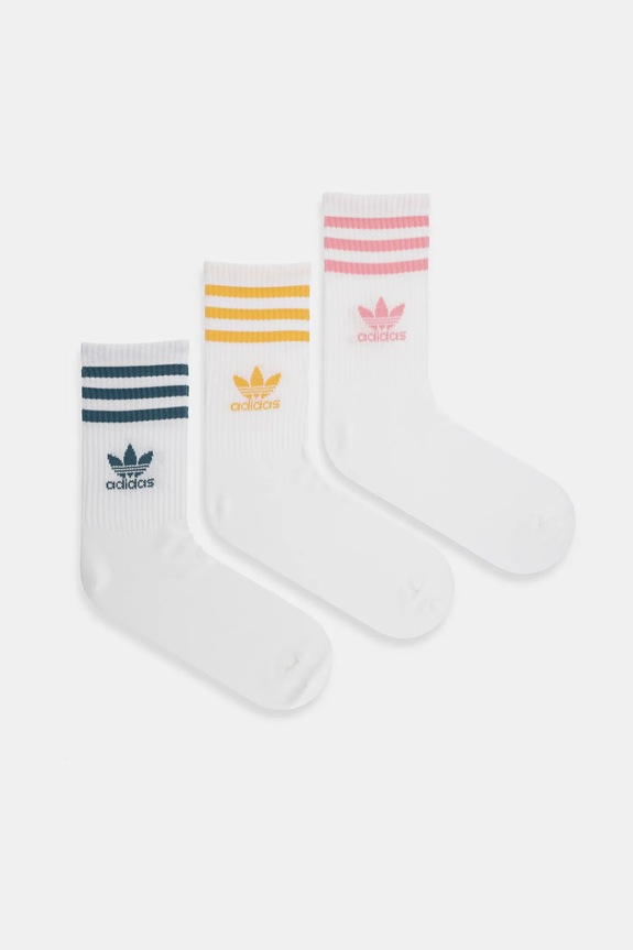 adidas Originals zokni 3 pár hosszúszárú zokni fehér KC4740