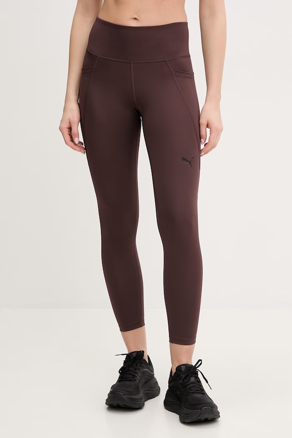 Puma legginsy treningowe Essentials dzianina brązowy 525899