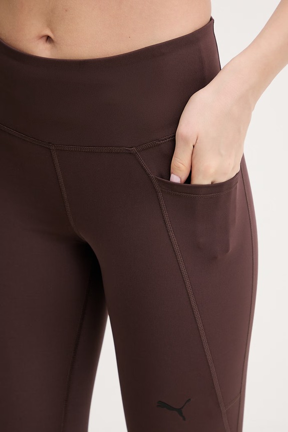 Puma legginsy treningowe Essentials brązowy 525899
