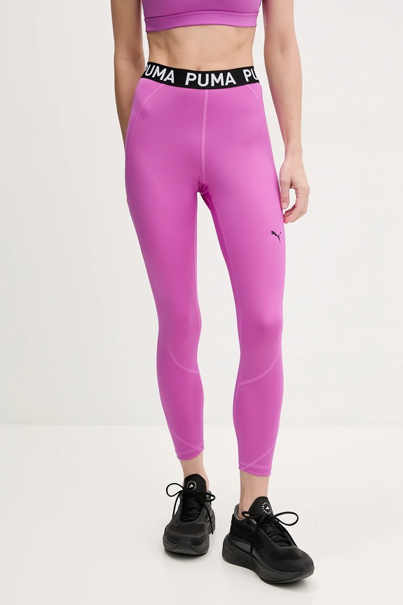 Tréningové legíny Puma Strong Tight s elastanom fialová 526000