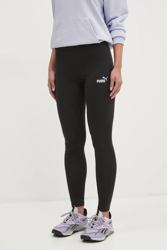 Puma legginsy Essential Logo aplikacja czarny 682422
