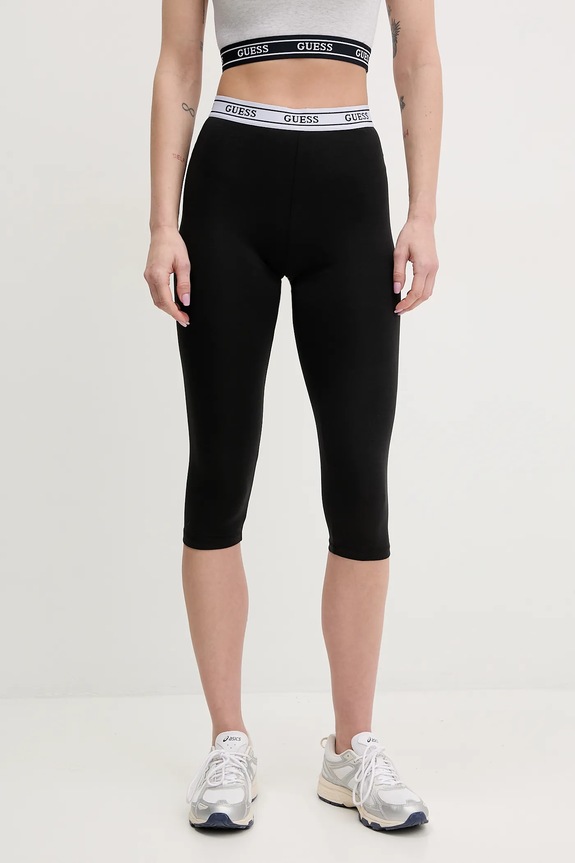 Guess legginsy ALINE nadruk czarny V5GB14.KCSA2