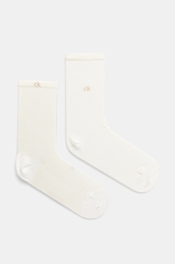 Čarape Calvin Klein 2-pack visoke čarape bijela 701231377