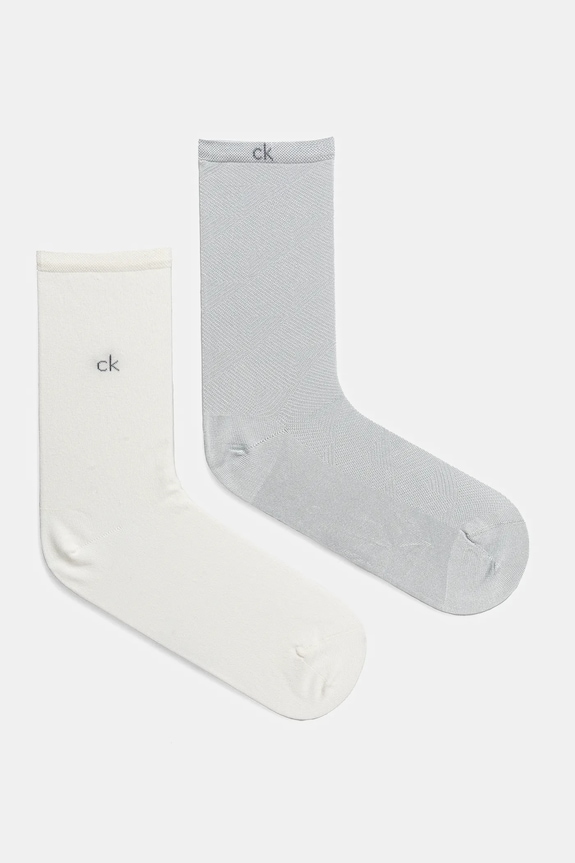 Čarape Calvin Klein 2-pack visoke čarape siva 701231377
