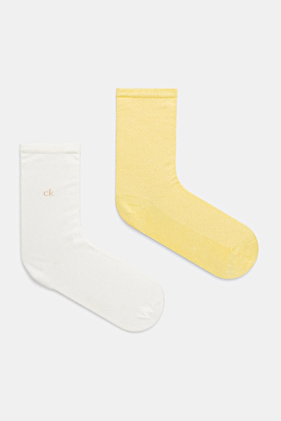 Calvin Klein skarpetki 2-pack skarpetki długie żółty 701231377