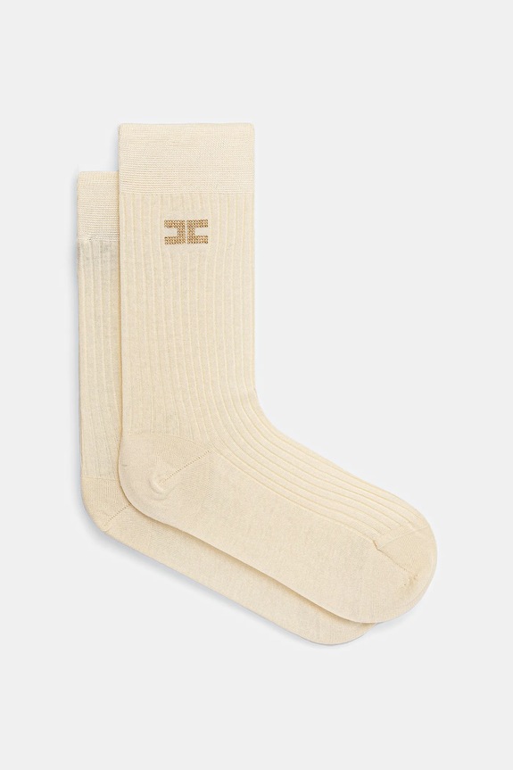 Elisabetta Franchi pamut zokni hosszúszárú zokni bézs CZ08L52E2