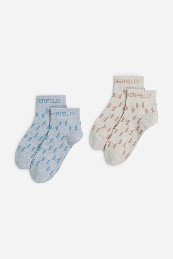 Čarape Karl Lagerfeld 2-pack Planet friendly plava A2W47007