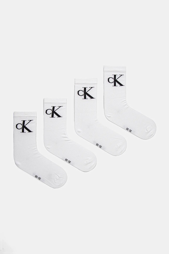 Κάλτσες Calvin Klein Jeans 4-pack ψηλές κάλτσες λευκό 701232678