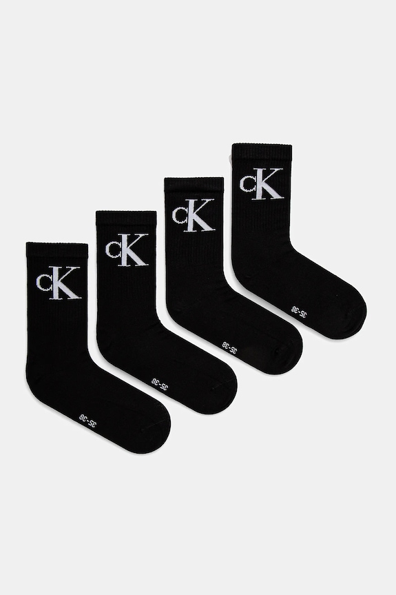 Čarape Calvin Klein Jeans 4-pack Planet friendly crna 701232678
