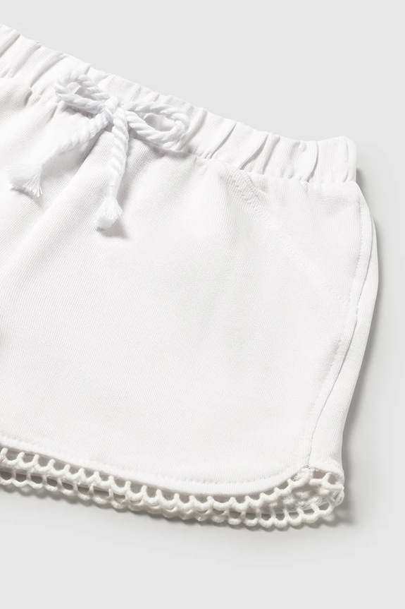 Dziewczynka Mayoral szorty bawełniane niemowlęce 603.4G.Baby.PPYA biały