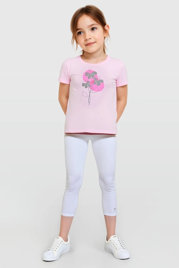Mayoral legginsy 3/4 dziecięce dzianina biały 723.6Q.Mini.PPYA