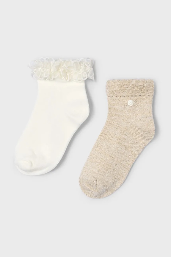 Mayoral skarpetki dziecięce 2-pack skarpetki długie beżowy 10912.6B.Mini.PPYA