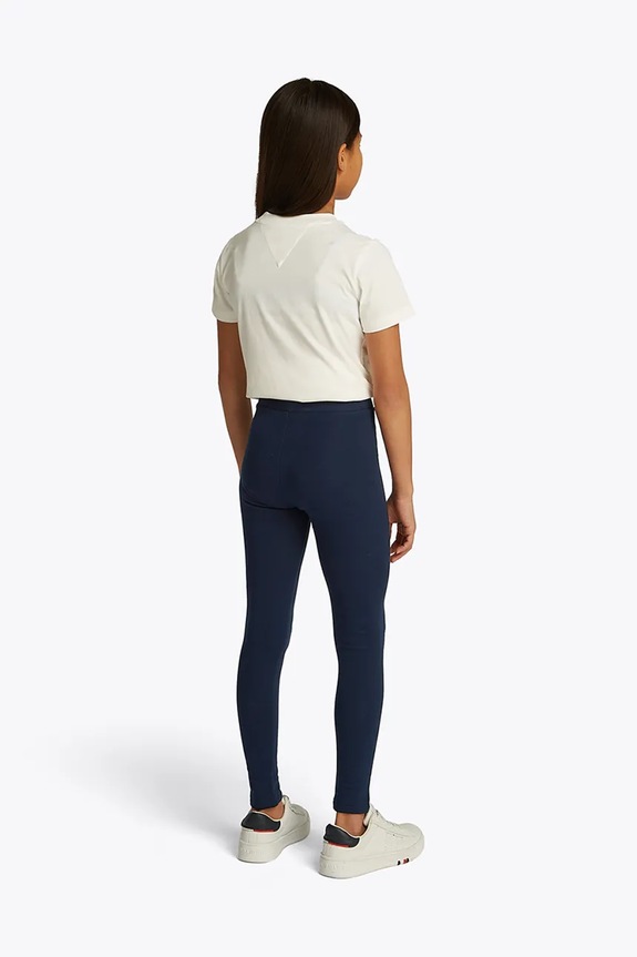 Tommy Hilfiger leggins din bumbac pentru copii bleumarin KG0KG08421.74.122.PPYA