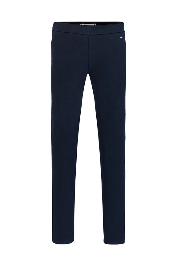 Dječje pamučne tajice Tommy Hilfiger KG0KG08421.128.176.PPYA mornarsko plava SS25