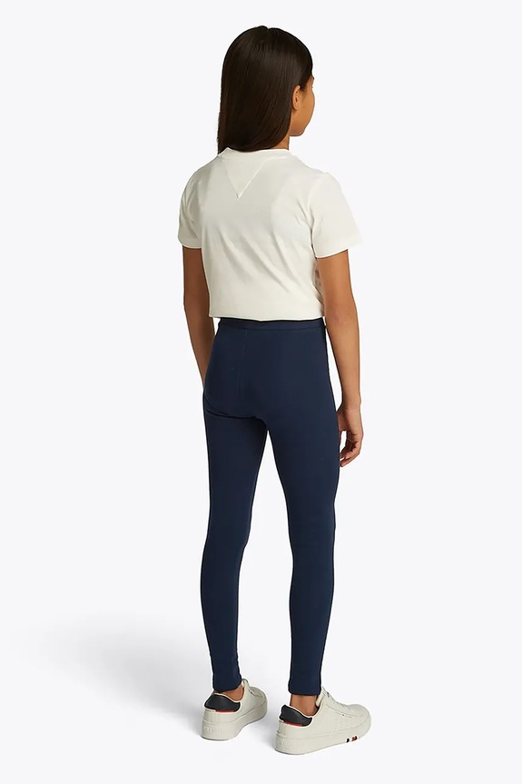 Dječje pamučne tajice Tommy Hilfiger mornarsko plava KG0KG08421.128.176.PPYA