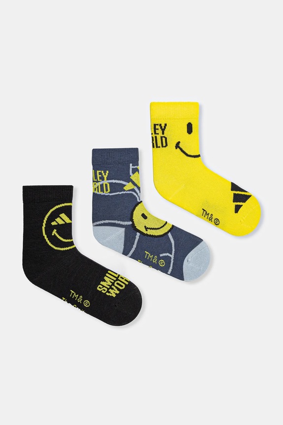 Παιδικές κάλτσες adidas Performance SMILEY 3-pack κοντές κάλτσες κίτρινο JG5804