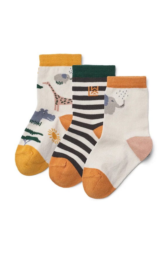 Liewood skarpetki dziecięce Silas Socks 3-Pack 3-pack skarpetki długie biały LW20014