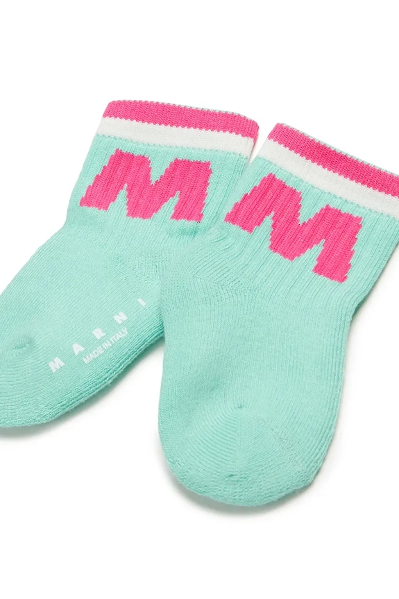 Otroške nogavice Marni MZ35B SOCKS M01468 turkizna SS25