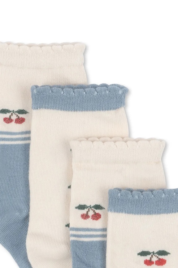 Konges Sløjd skarpetki dziecięce 2 PACK CHERRY SOCKS 2-pack KS103310 beżowy SS26