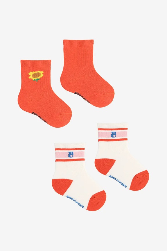 Bobo Choses skarpetki dziecięce Sunflower 2-pack skarpetki długie pomarańczowy 125AH020