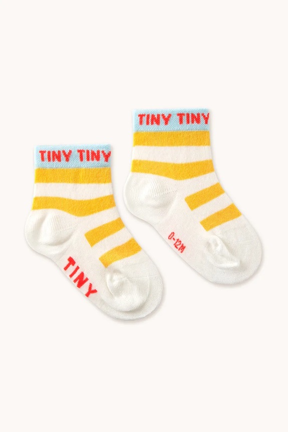 Dječje čarape Tinycottons STRIPES SHORT HEIGHT SOCKS SS25.458 zlatna SS25