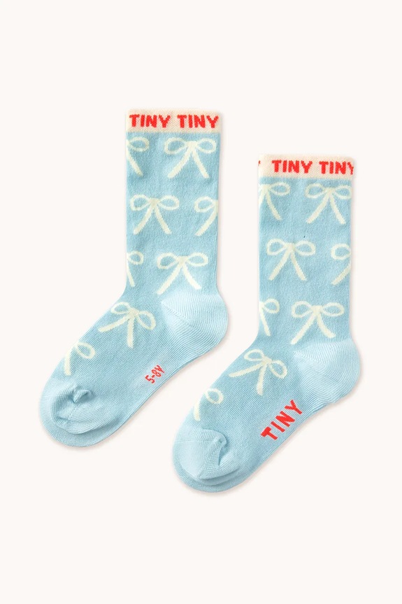 Tinycottons skarpetki dziecięce BOWS MEDIUM SOCKS skarpetki długie niebieski SS25.451