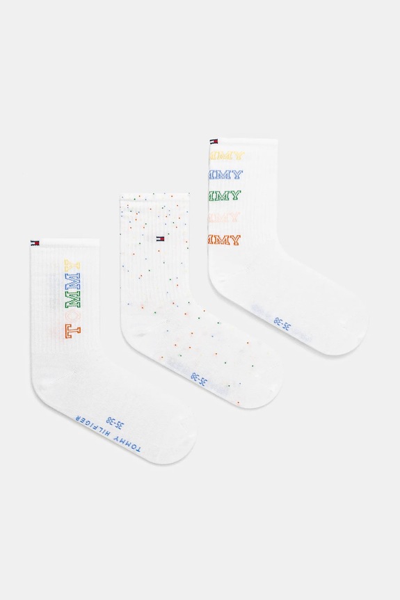Tommy Hilfiger skarpetki dziecięce 3-pack wzorzyste biały 701232711.PPYA