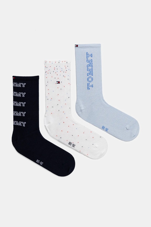 Detské ponožky Tommy Hilfiger 3-pak potlač modrá 701232711.PPYA