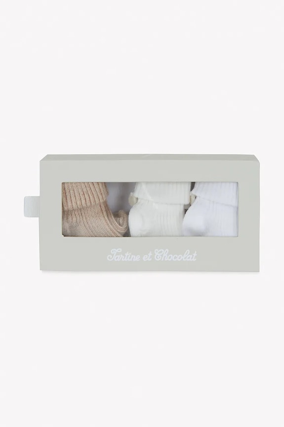 Tartine et Chocolat calzini per bambini pacco da 3 CA99010 bianco SS25