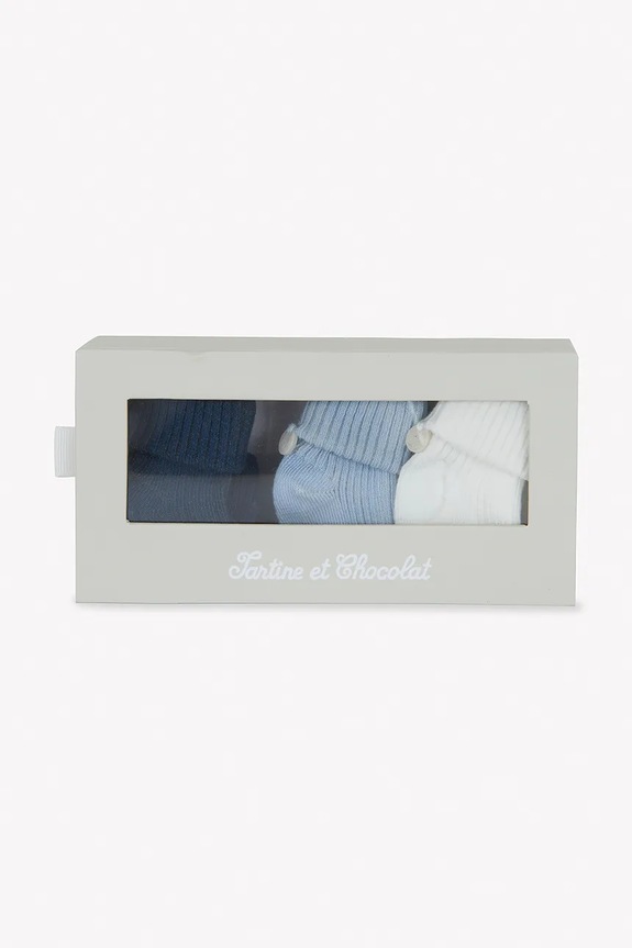 Tartine et Chocolat calzini per bambini pacco da 3 CA99010 blu SS25