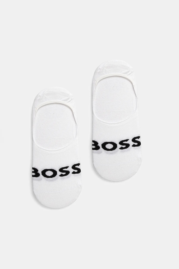 Ponožky BOSS 2-pak 2P SL Uni Logo CC krátke ponožky biela 50516402