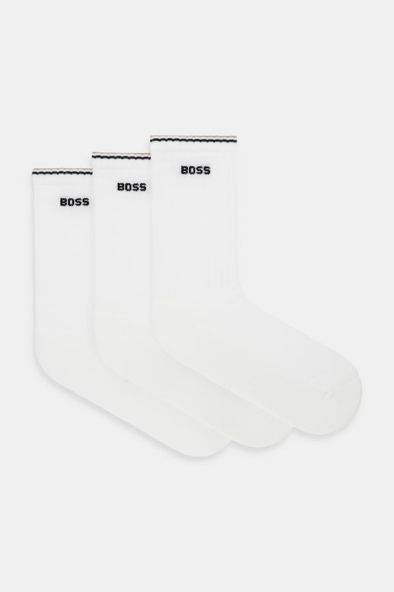 Ponožky BOSS 3-pak 3P QS Rib Stripe CC dlhé ponožky biela 50531597