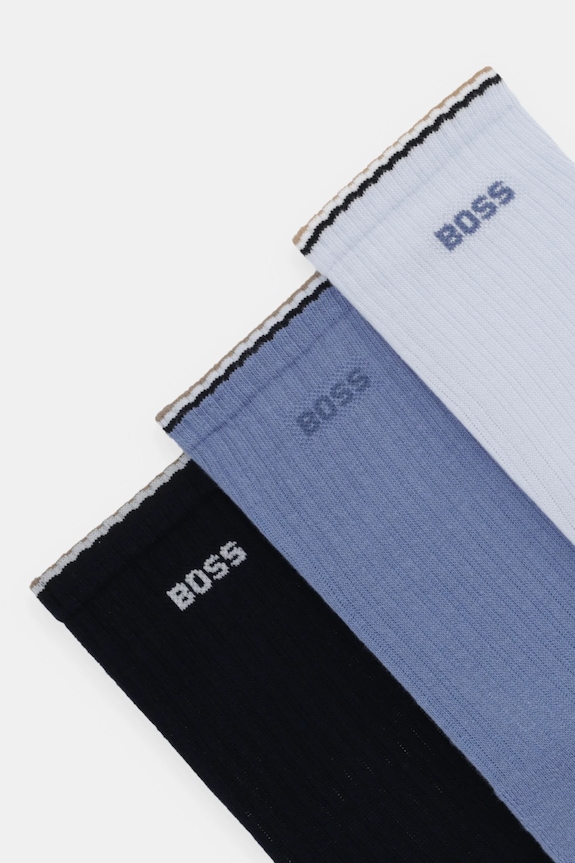 Ponožky BOSS 3-pak 3P QS Rib Stripe CC 50531597 modrá SS26