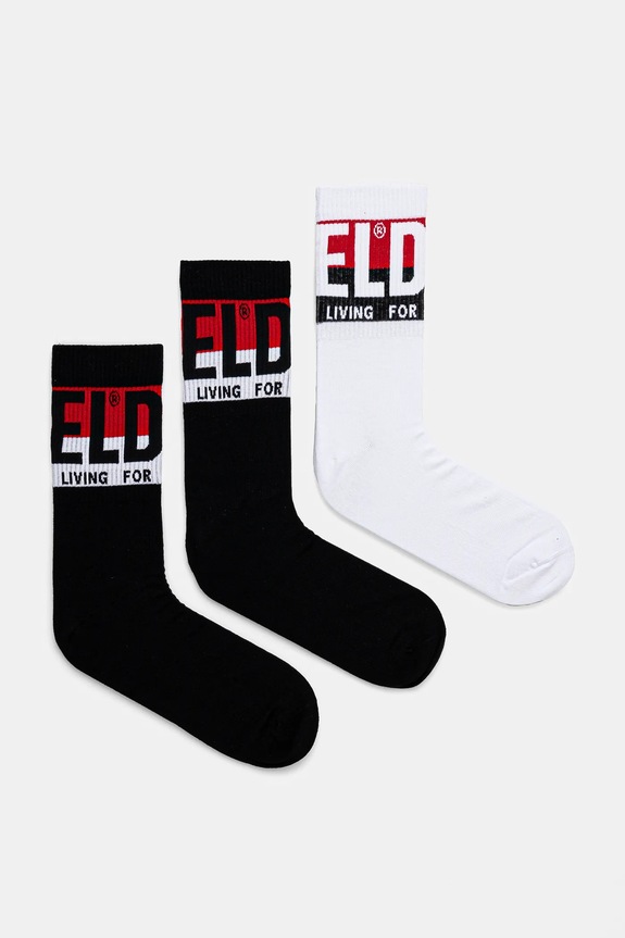 Κάλτσες Diesel SKM-RAY-THREEPACK SOCKS 3-pack ψηλές κάλτσες μαύρο 00SAYJ.0IQAR