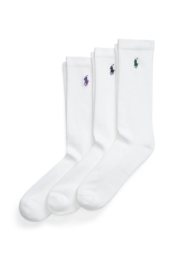 Polo Ralph Lauren calzini pacco da 3 Wimbledon Collection calzini bianco 449958095