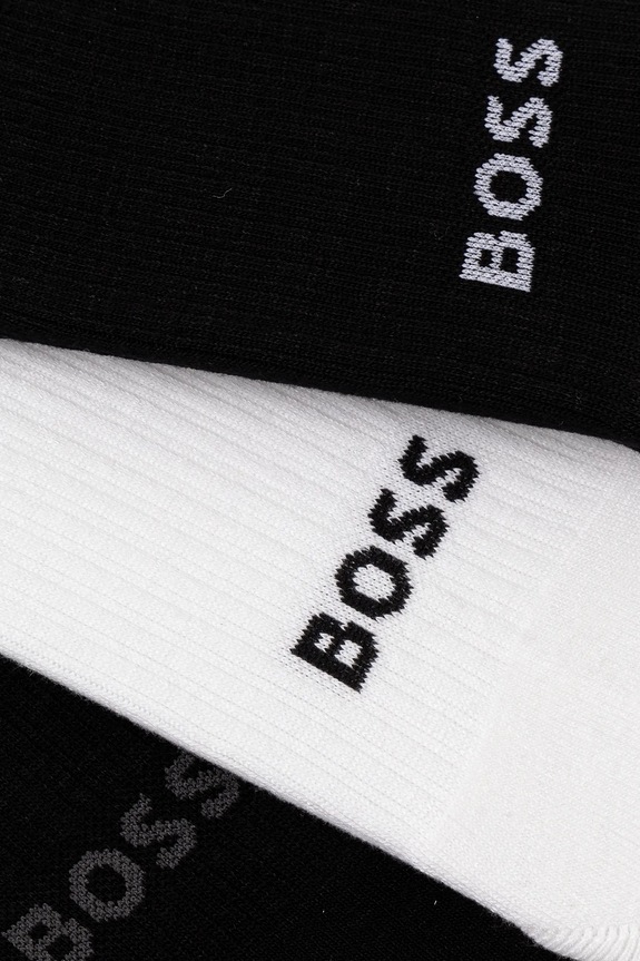 Nogavice BOSS 3-pack 50537551 bela SS25