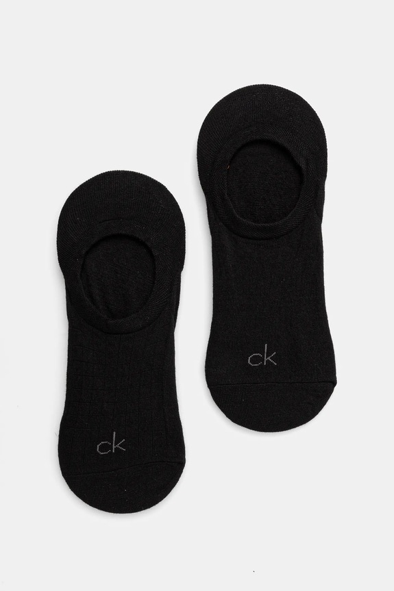 Čarape Calvin Klein 2-pack bez uzorka crna 701231366