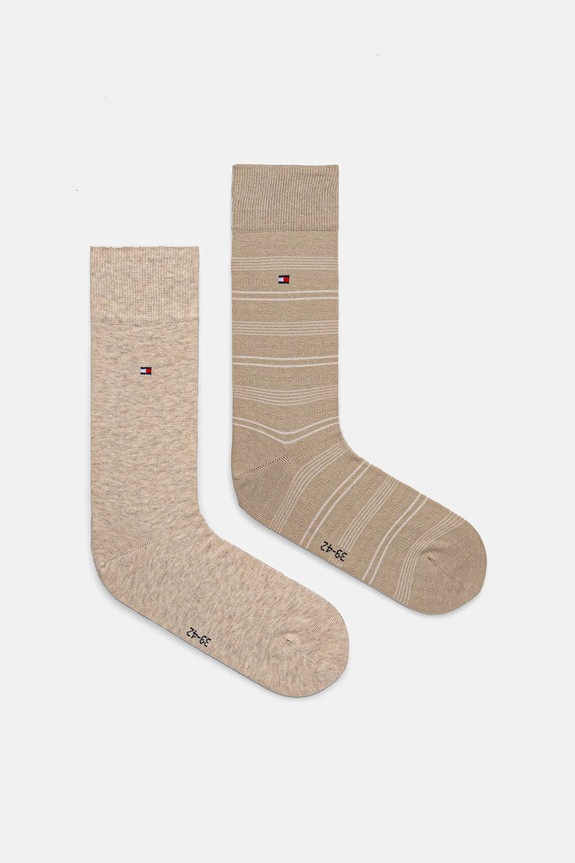Ponožky Tommy Hilfiger 2-pack jemný vzor béžová 701232601